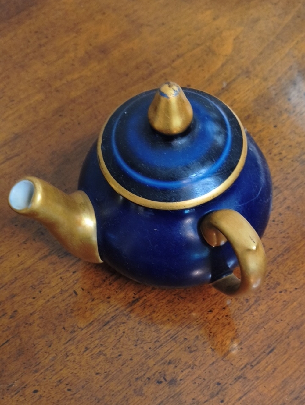 Vintage FraunfelterBlue and Gold Ceramic Teapot 350 China